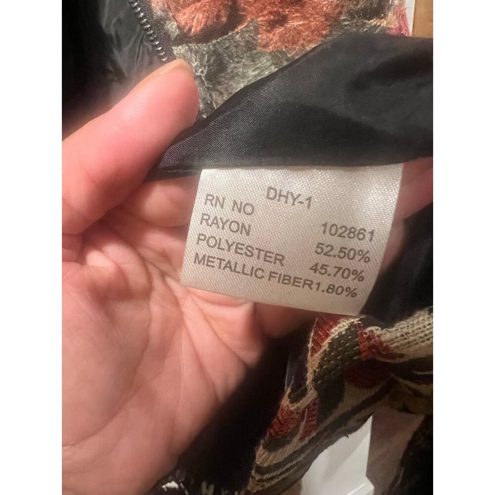 Anthropologie Dor Dor Couture Tapestry Coat Patchwork Art Wear Tribal Boho M - Picture 10 of 11